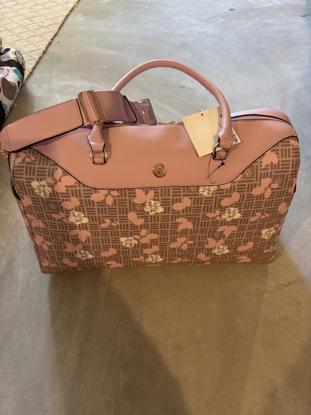 Anne Klein Pink Floral Print Travel Tote